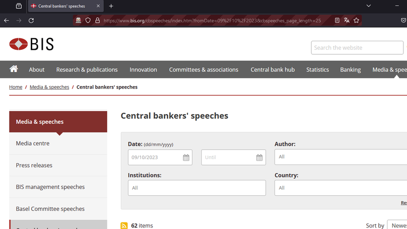 Scraping Central Bankers' Speeches from the BIS Website